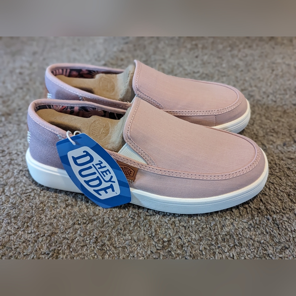 Pink Hey Dudes size 8